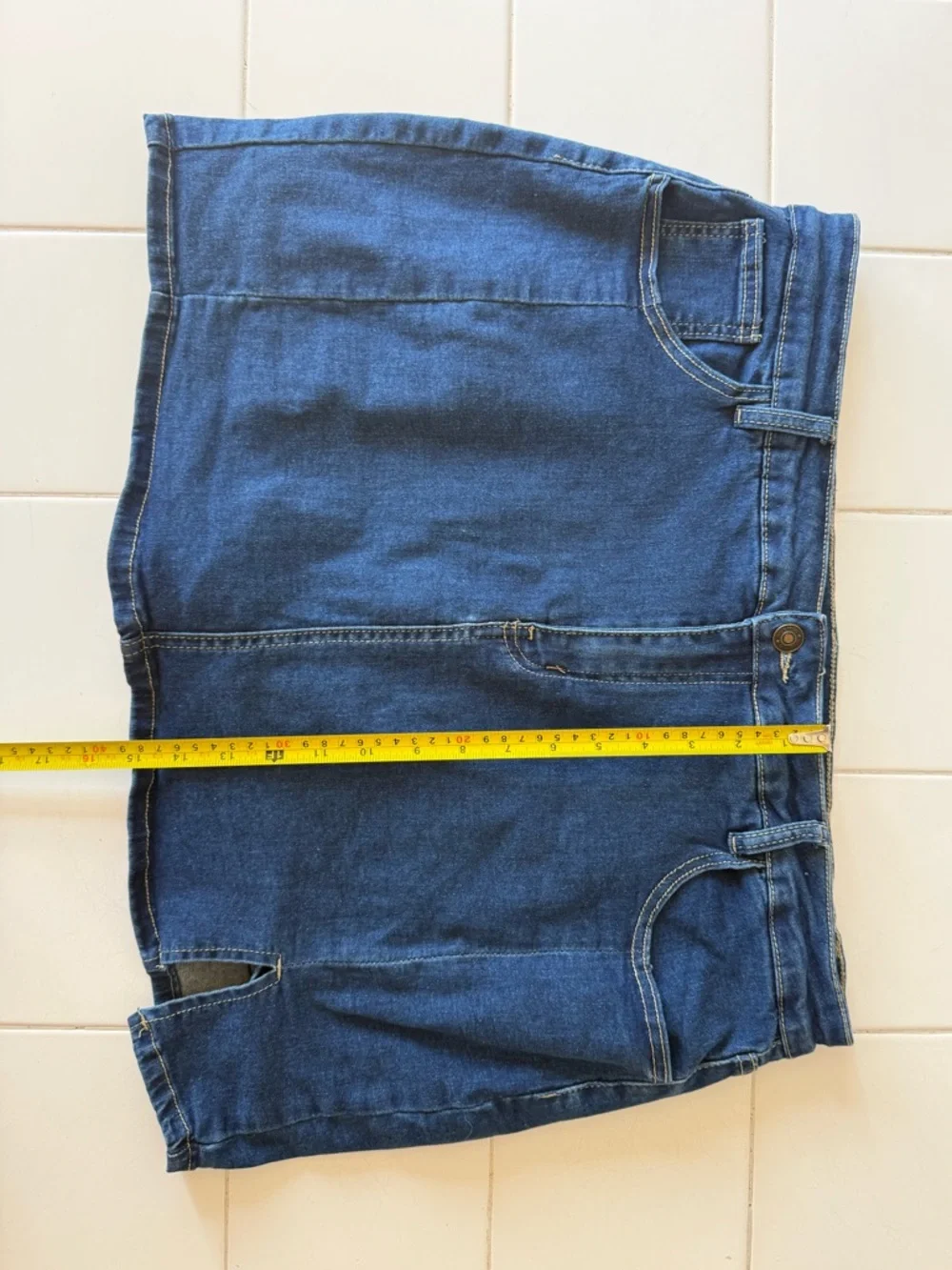 Classic Blue Denim Mini Skort Plus Size XXL Jean Skirt w Shorts & Slit - NWOT - Picture 11 of 16